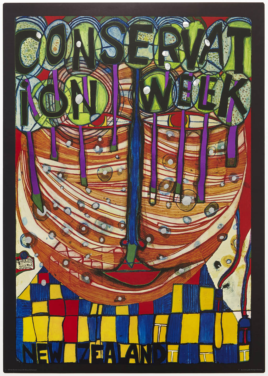 Hundertwasser - Conservation Week - 1974 color poster